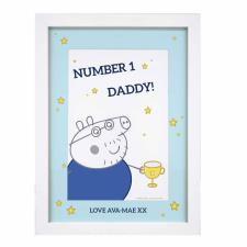 Personalised Peppa Pig Number 1 Daddy A4 Framed Print